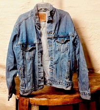 Levis Vintage Denim Trucker Mens Jacket Size LG 70507-0389 Made In USA Blue