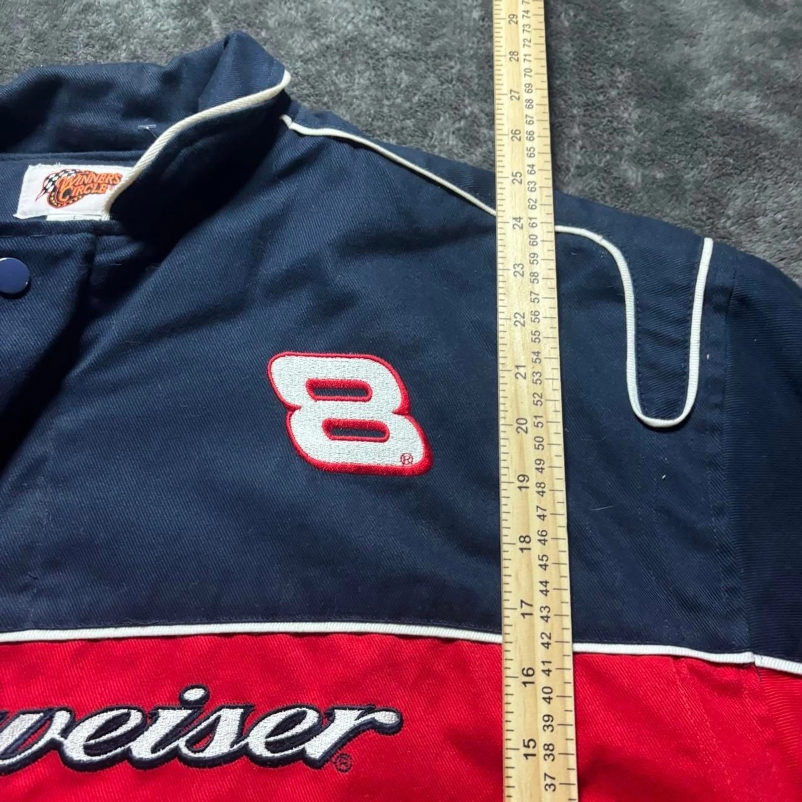 Vintage Winners Circle Dale Earnhardt Jr Budweiser nascar Jacket Mens L - product detail image 8