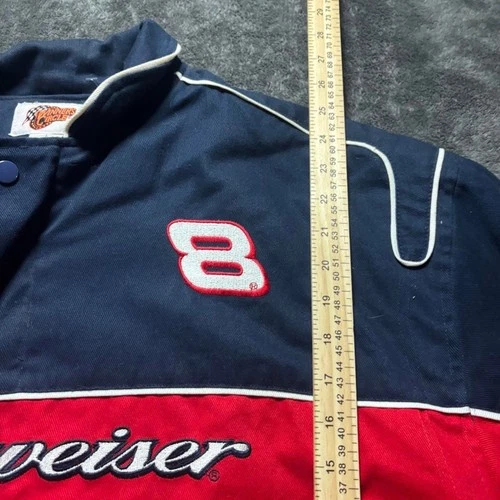 Vintage Winners Circle Dale Earnhardt Jr Budweiser nascar Jacket Mens L image 8