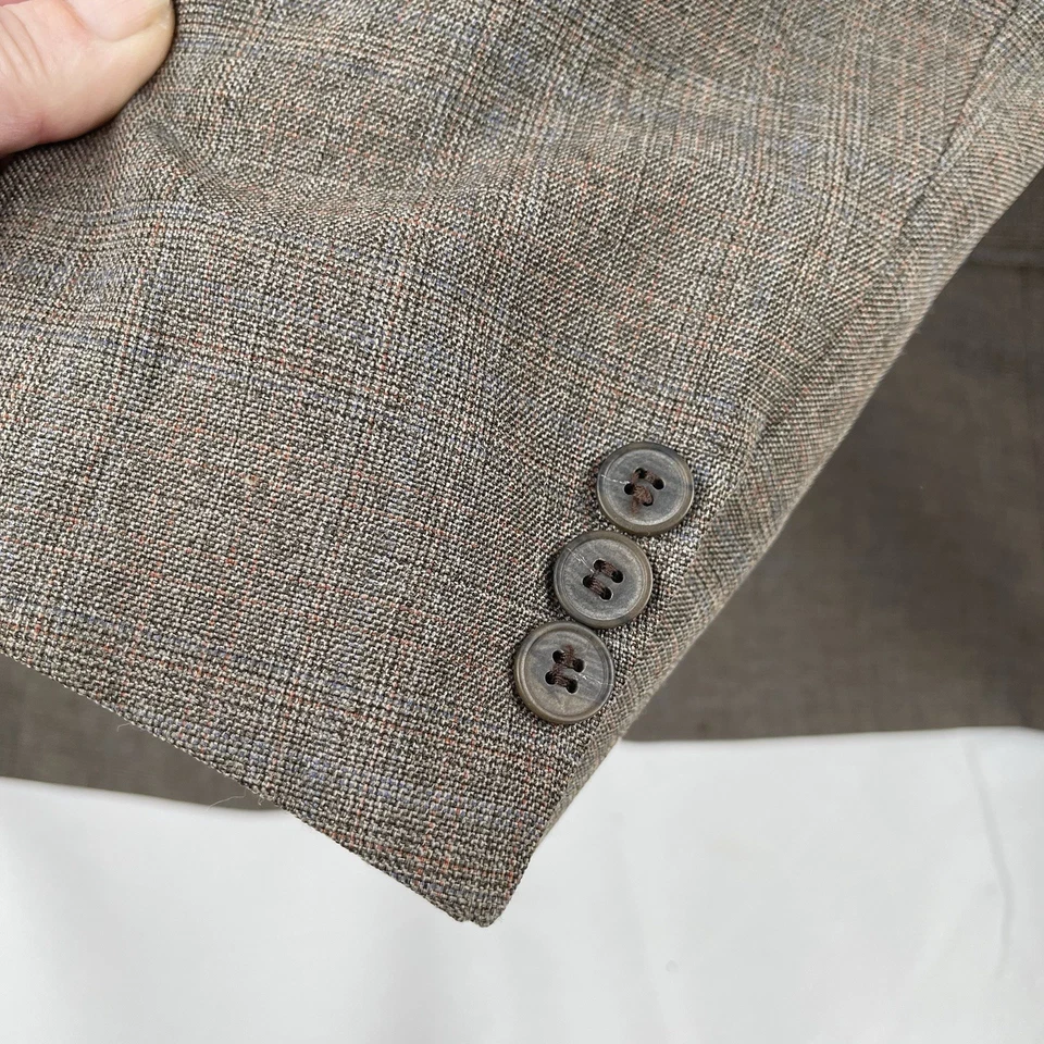 Chaqueta Blazer LEVI’S ACTION SUITS Hombre 44L Hecha en EE. UU. Marrón Mezcla Lana De Colección Foto 4 de 4