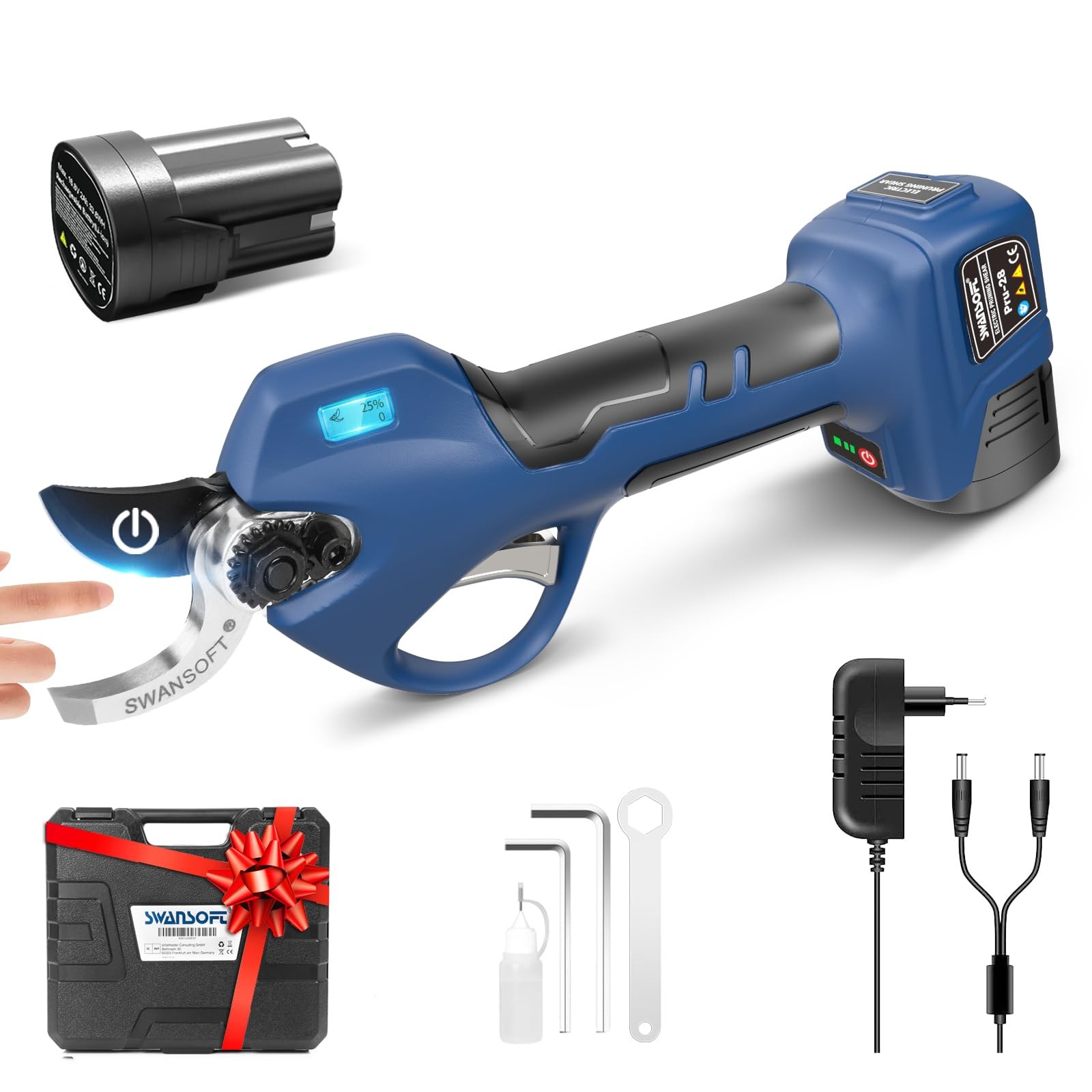 Electric Pruning Shears, 28mm 1.1'' Cutting Diameter Cordless Electric Pruner...