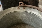ANTIQUE HAND FORGED “COPPER” HANGING POT CAULDRON WITH SWING BAIL HANDLE — photo 7