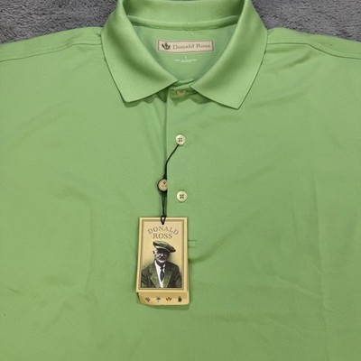 DONALD ROSS L Green Golf Wicking Mesh Wind Water Protection Classic Polo NWT