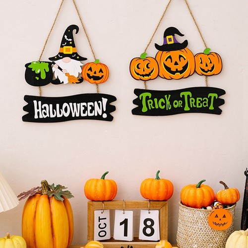2 Stück Halloween-Hängeschild, Kürbis-Zwerg-Schild Aus G7K28055 - Picture 7 of 8
