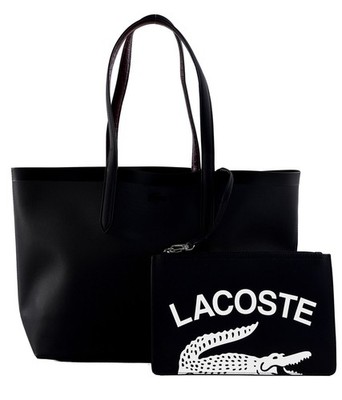 LACOSTE Shopping Bag Shopper Tasche Abimes Croc Emboss schwarz Neu