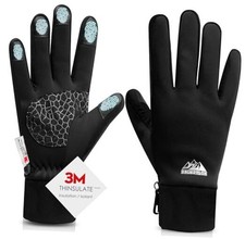 Winter Gloves for Women  Men, 3M Thermal Insulation, Lycra Large Black