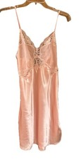 VINTAGE Victoria's Secret Gold Label Pink Lace Babydoll Short Chiffon Lace L