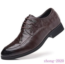Men's Faux Leather Lace Up Pointed Toe Shoes Wedding Casual Work Formal Oxfords