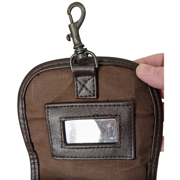 Small Brown Leather Patchwork Backpack Purse Boho… - image 6