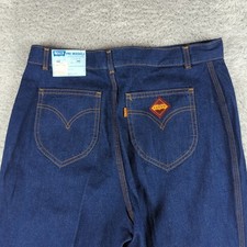 Vintage 70s Levis Jeans Womens 18 Blue Loose Straight Orange Tab Dark Denim USA