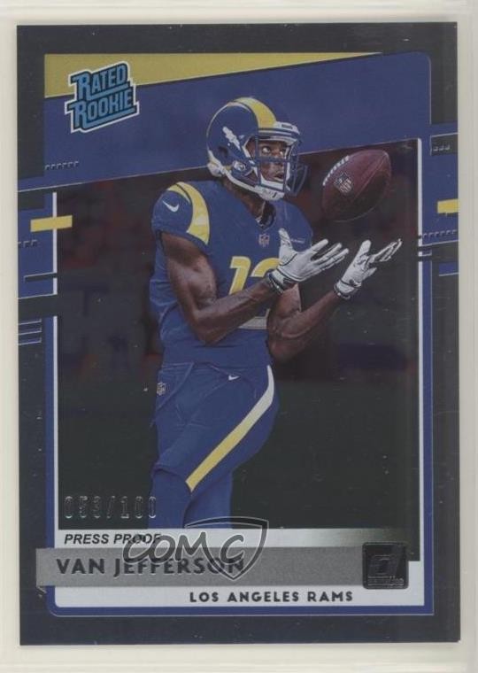 2020 Panini Donruss Rated Rookie Press Proof Silver /100 Van Jefferson #326 1u6