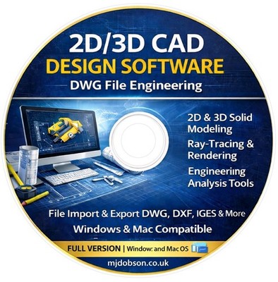 2D/3D CAD Design Software  DWG File Engineering NO INTERNET OR SUBSCRIPTION REQ