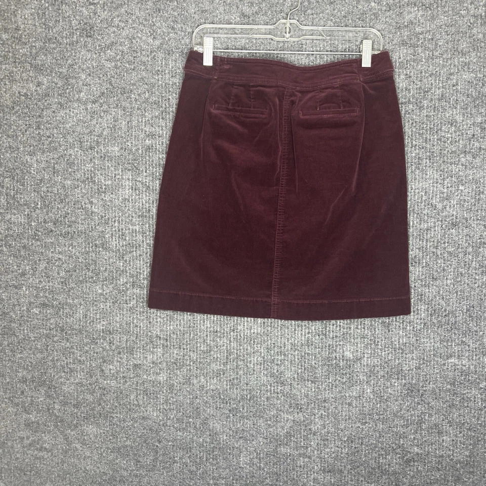 Falda Talbots Mujer Línea A Talla 4 Pequeña Granate Pana Náutica Preppy Clásica Foto 2 de 4