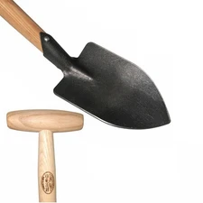 DeWit Junior Shovel, Boron Steel 39 Inch Long Ash Wood T-Handle Fits Small Hands