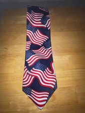 USA TIE Red White Blue Patriotic Flag X Long 64x3.75