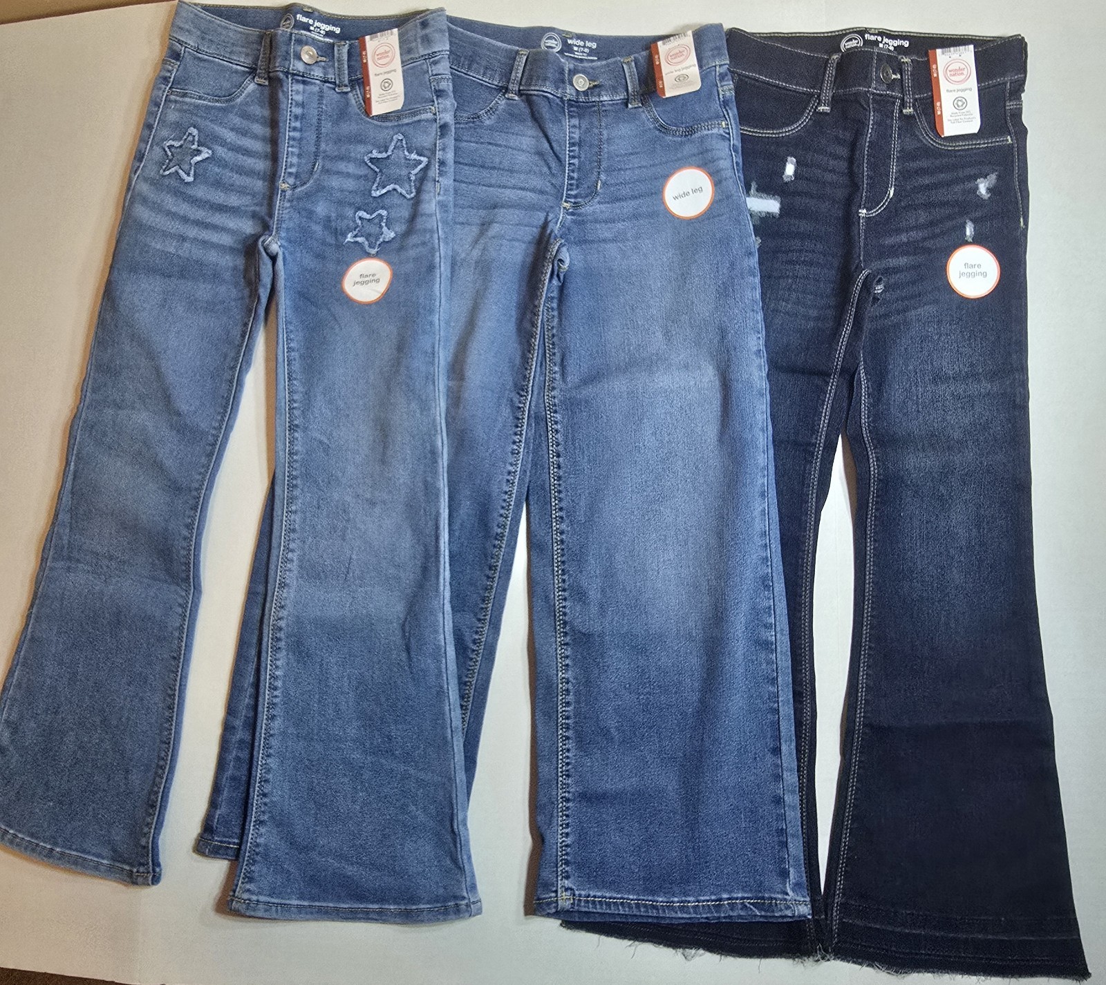 New! Wonder Nation Girl's Pull On Jeggings, Blue, Set Of 3,  NWT, Medium (7-8)