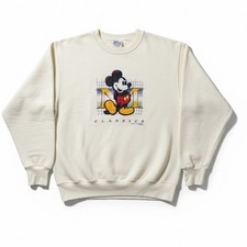 Genus Disney Mickey Mouse Classics Vintage Cream Sweatshirt, Unisex XL, USA Made