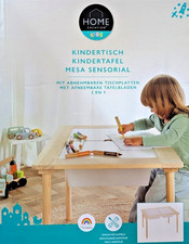 Kindertisch Kiefernholz mit 2 Boxen mit abnhembaren Tischplatten 73,5 x 50 x 53