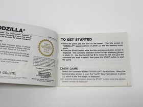 Godzilla Nintendo NES Instruction Booklet Manual FRA