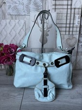 Borsa a tracolla Nicoli in vera pelle blu chiaro