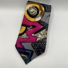 Carlo Palazzi Art Geometric 100 % Silk Mens Tie Made in Usa