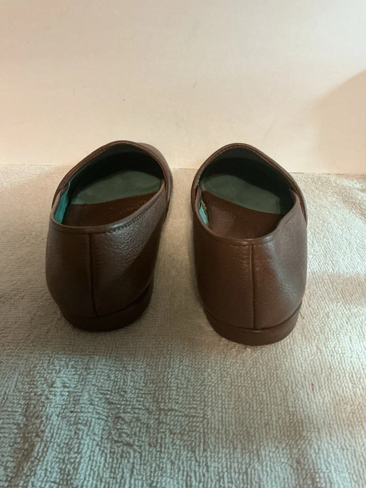 Zapatillas sin cordones de cuero marrón LB Evans 1804 para hombre talla 9 Foto 3 de 4