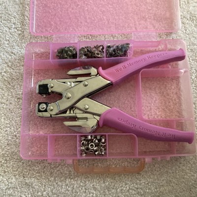 Pink Crop-A-Dile We R Memory Keepers Hole Punch & Eyelet Kit Storage Case