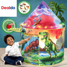 Dinosaur Discovery Kids Tent with Roar Button, Dinosaur Toys and LED Lights - Ep