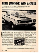 1970 AMC REBEL "THE MACHINE" 390   ~  VINTAGE ORIGINAL 3-PAGE ARTICLE / AD
