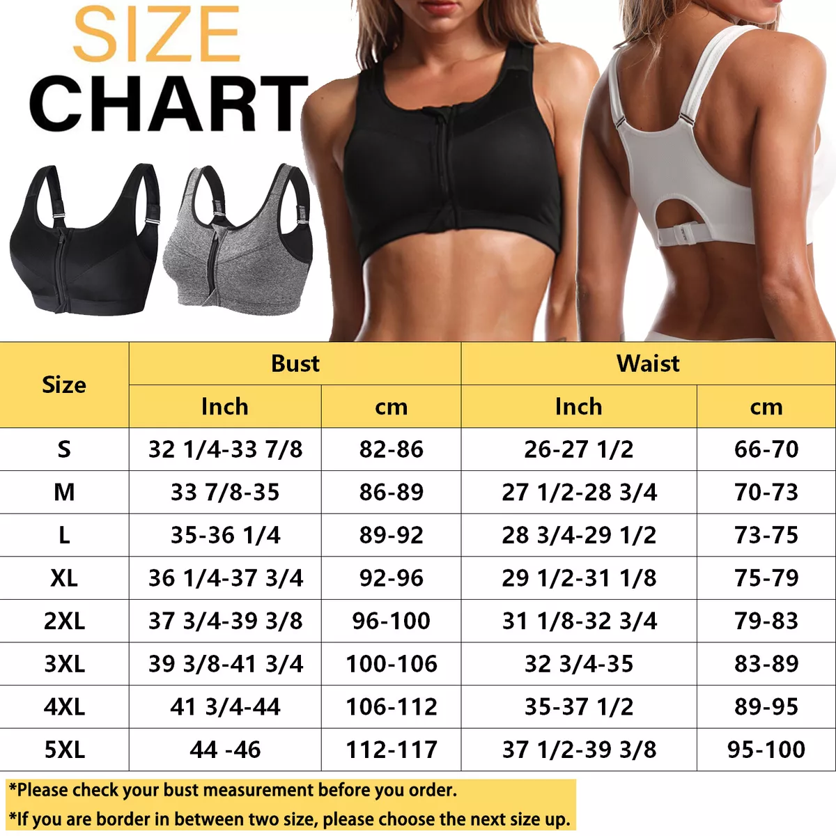 UK Women Sports Bras with Zipper Front Medium High Impact Support Back Yoga  Bra