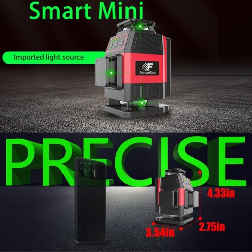 16 Linien Laserwaage, selbstnivellierend, 4 x 360° 4D Grün Kreuzlinie Laserwaage - Bild 2 von 16