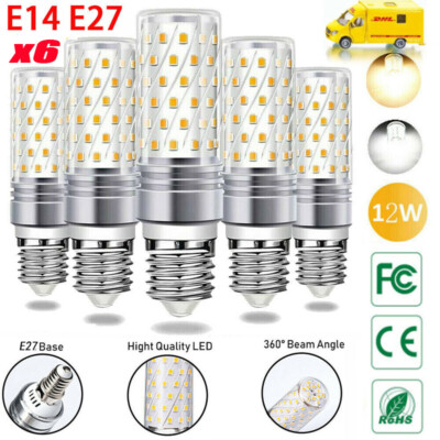 6 tlg E27 E14 LED Lampe Mais Birnen Kerze Glühbirne Licht Strahler Kerzenlampe