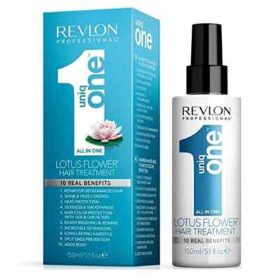 REVLON UNIQ ONE LOTUS FLOWER ALL IN 1 HAIR TREATMENT SPRAY-ON SILK LEAVE IN NIB