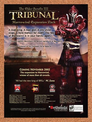 2001 Elder Scrolls III Tribunal PC Original Advertisement / Retro Promo v1