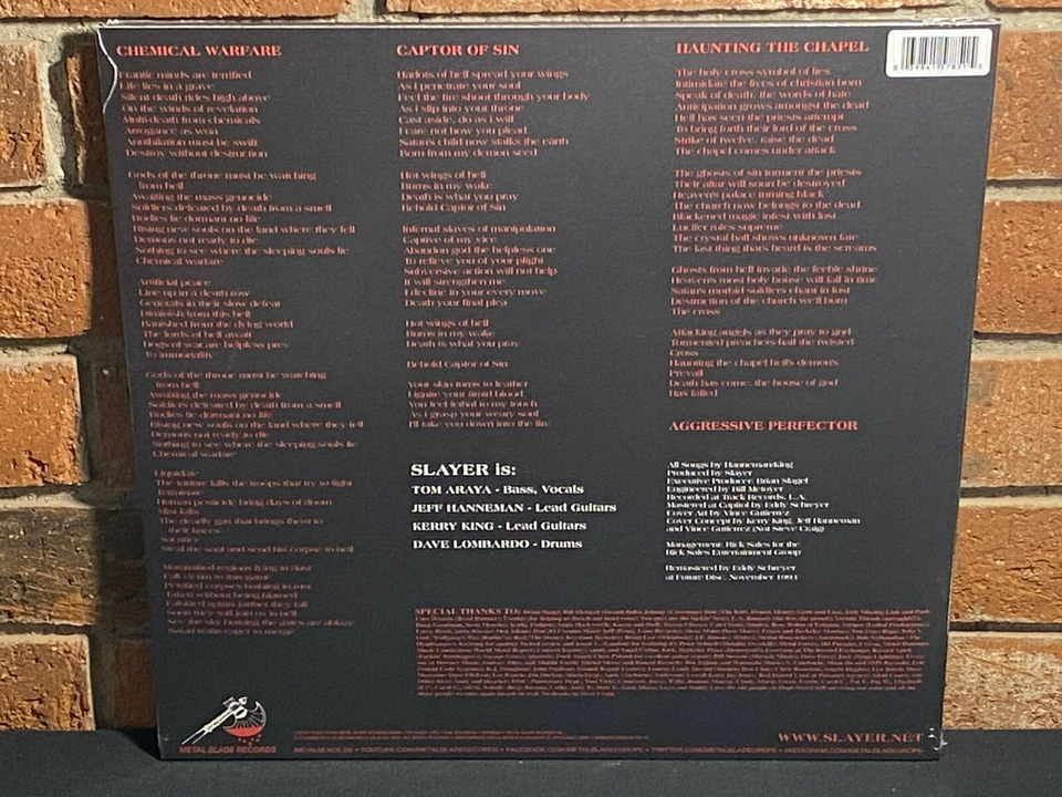 SLAYER - Haunting The Chapel, Import 180G 12" BLACK VINYL EP + Poster New+Sealed - Image 3 of 4