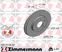 Zimmermann 2X Bremsscheibe Vorne Ø283 FüR Nissan Leaf ZE1 Electric ZE0 NV200