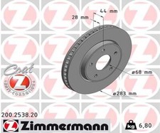 ZIMMERMANN 2x Bremsscheibe vorne Ø283 für Nissan Leaf ZE1 Electric ZE0 NV200