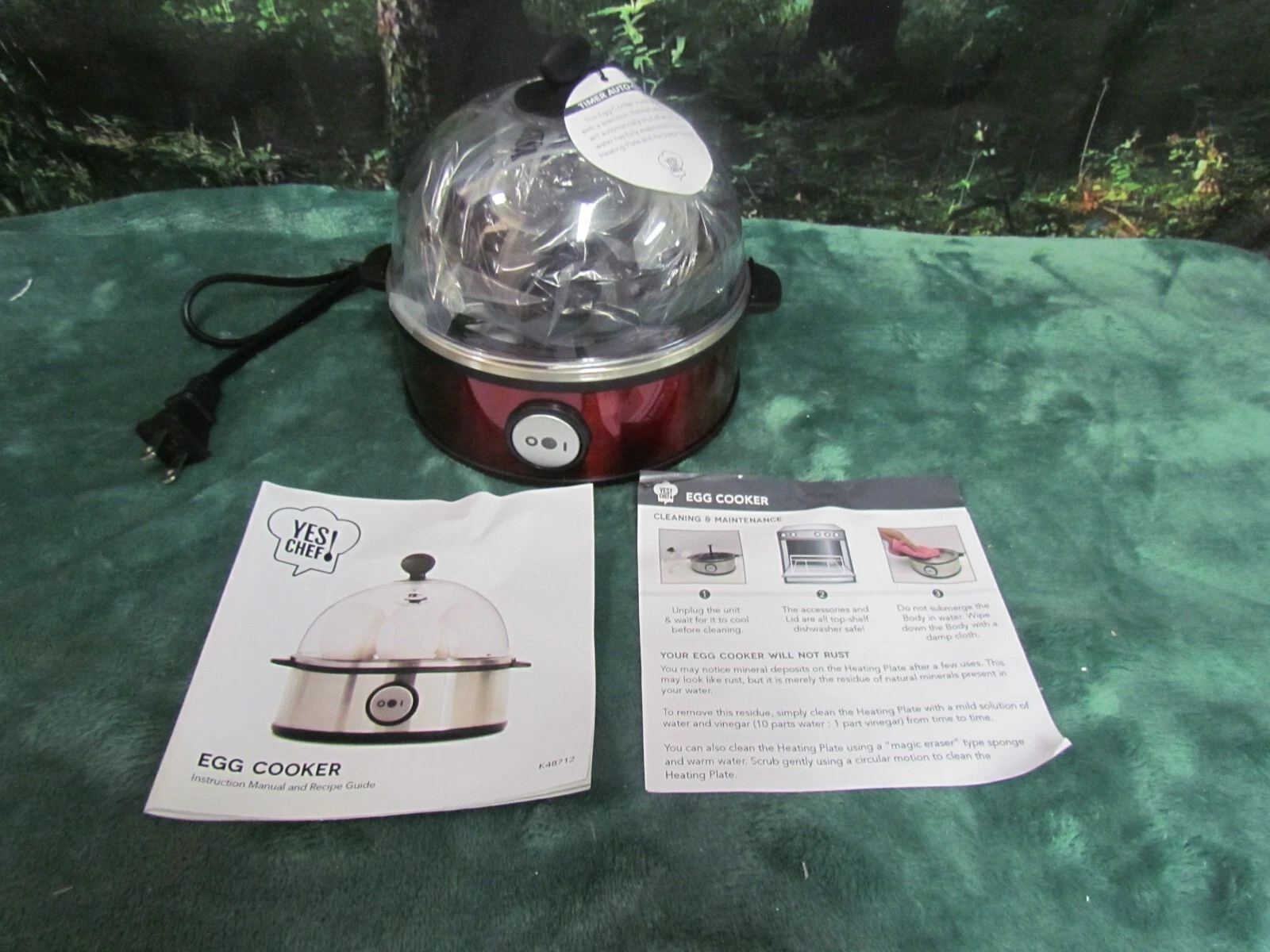 YES CHEF RAPID 6 EGG COOKER RED WITH GIFT BOX & MANUAL