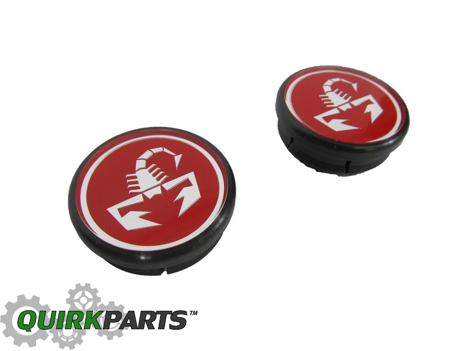 2012-2017 FIAT 500 SCORPION WHEEL CENTER CAPS OEM MOPAR GENUINE BRAND NEW - Image 3 of 4