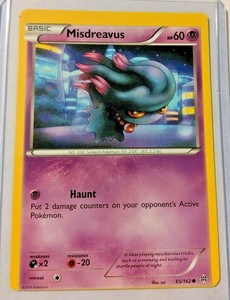 MISDREAVUS Pokemon Card 65/162 MISCUT OFF CENTER ERROR MISPRINT *VERY