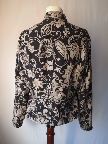 Sigrid Olsen Collection 100% Silk Reversible Snap Front Jacket Insulated Size 8 - Picture 6 of 13
