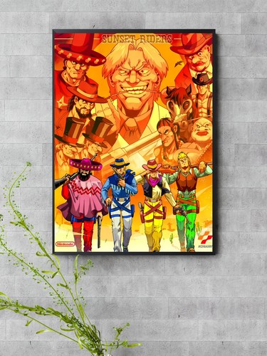 Sunset Rider Gallery Sunset Riders Wall Art Print SNES Super Nintendo Poster 210gsm – 9 mil ...