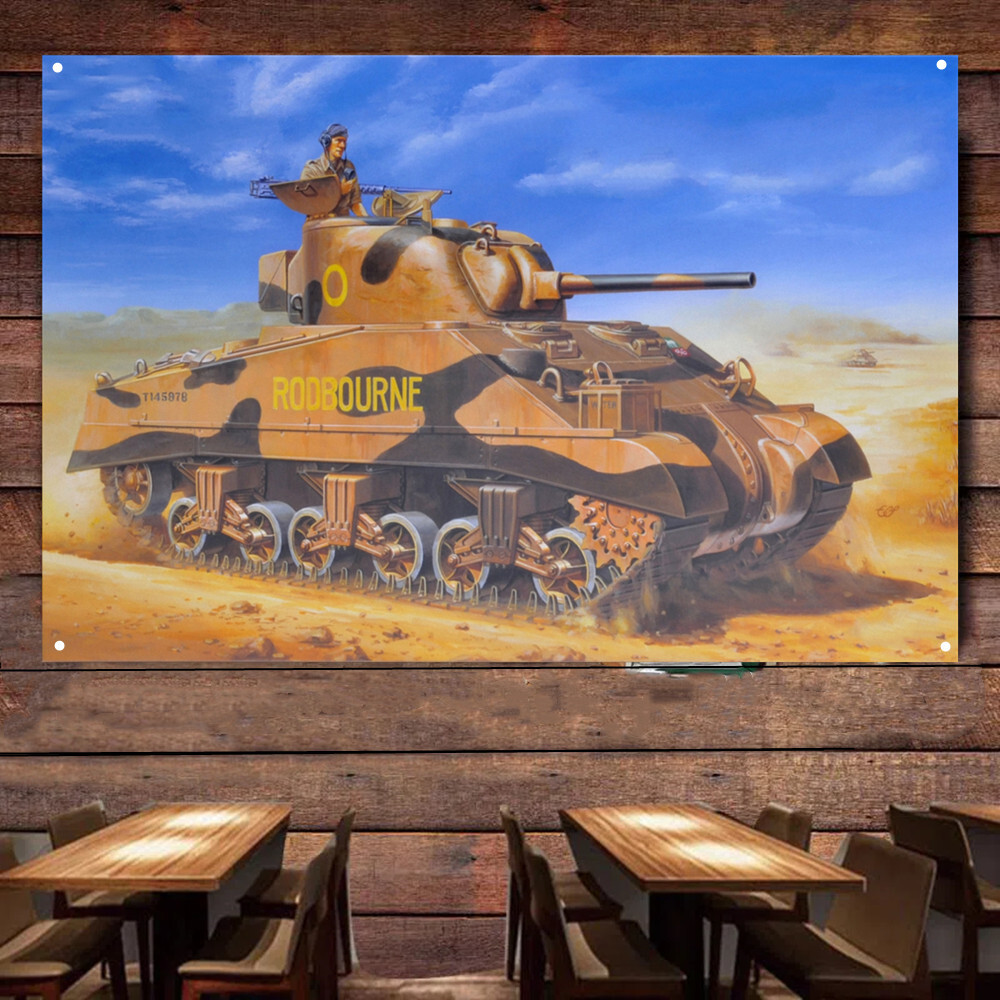British Army Destroyer Tank Wall Art Banner Flag Armored Weapons Poster Mural