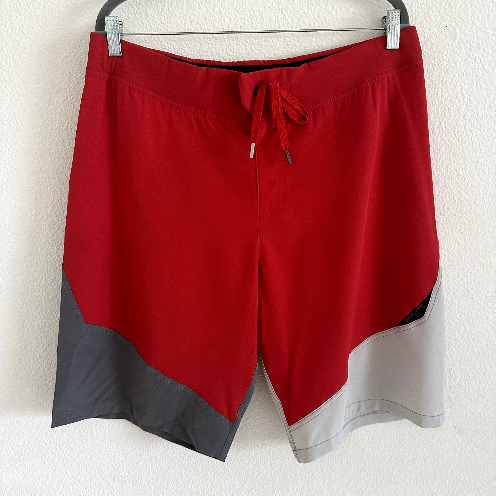 Hylete Solid Red and Gray Athletic Performance Tr… - image 1