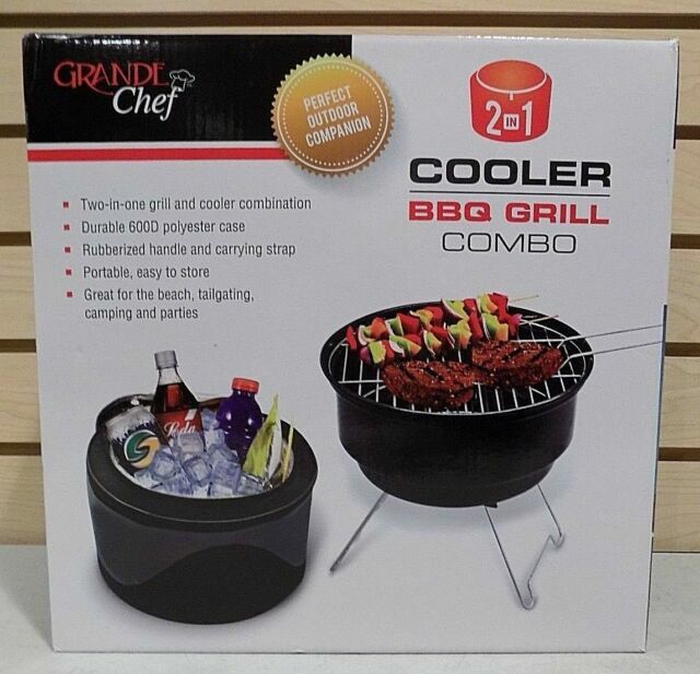 Grande Chef Portable 2 in 1 Cooler BBQ Grill Combo BC157 for sale