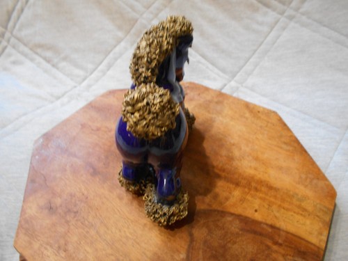 Vintage Spaghetti Horse Cobalt Blue & Gold Ceramic Horse Figurine - Picture 6 of 9
