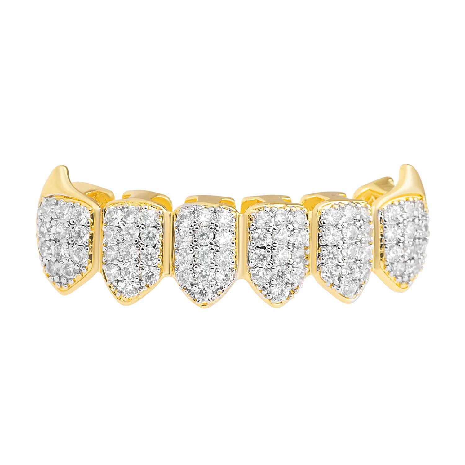 Один размер подходит для всех нижних решеток - VAMPIRE ZIRKONIA gold silb