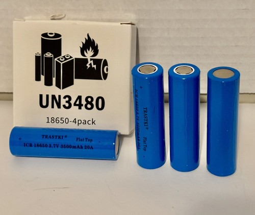 KBT 3.7V 1200mAh 18650 Rechargeable Battery, Flat Top - 4pack - KBT-BATTERY