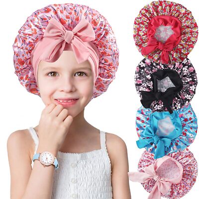 Curly Hair Bonnet Bonnets That Stay On 4PCS Satin Sleep Bonnets