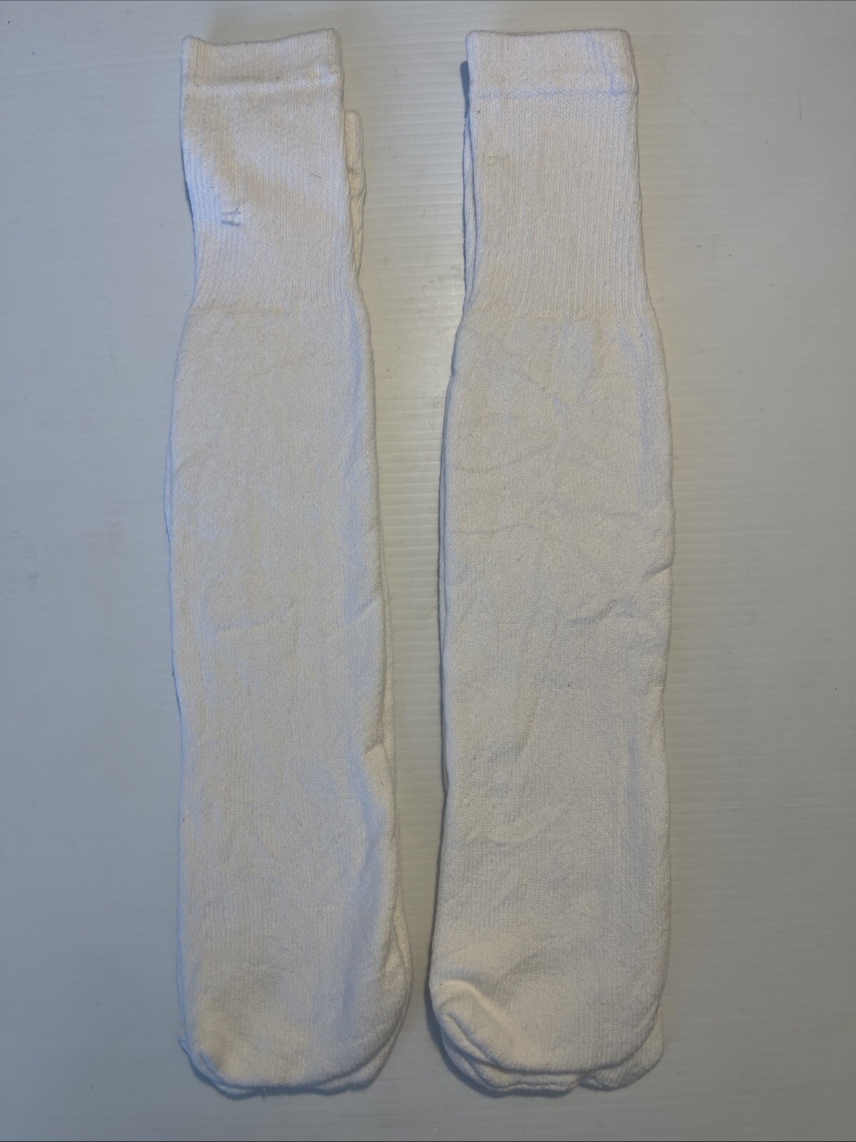 Lot of 2 Pairs Vintage 16” Length Long White Tube Socks.